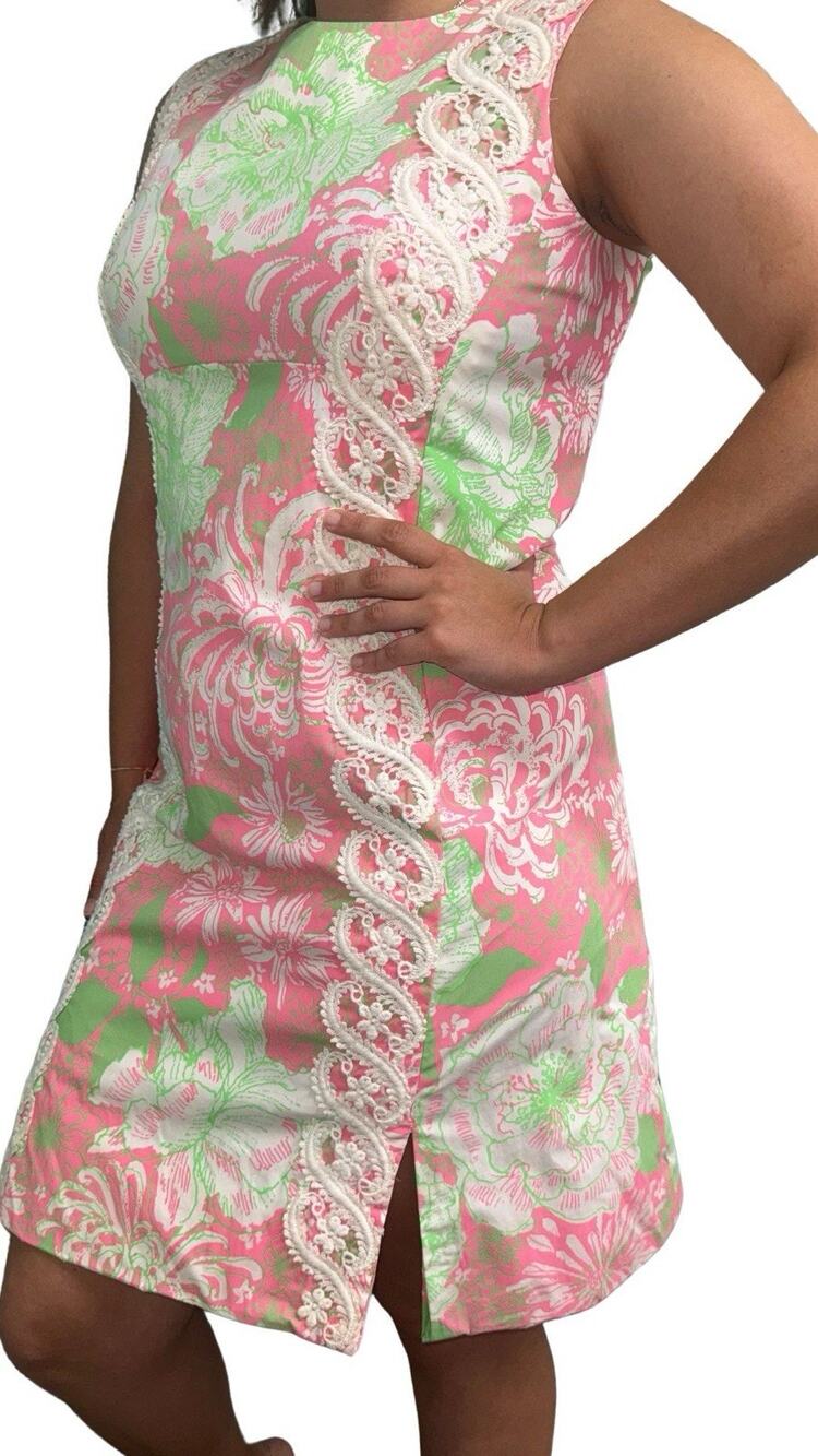 RARE Lilly Pulitzer Vintage 1960s The Lilly Floral Shift Dress Size 16